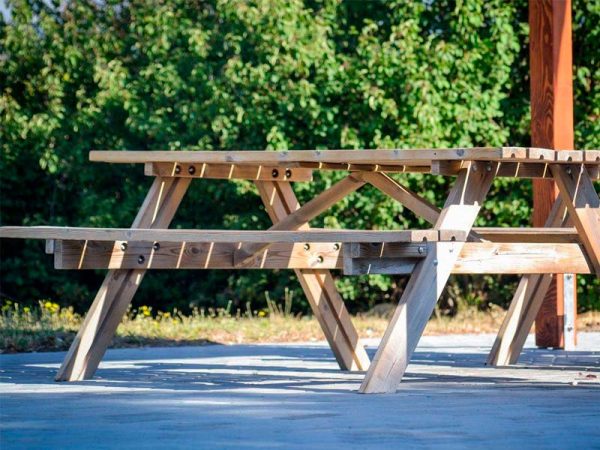 Mesa de picnic para exterior de madera - Tecnopilonas